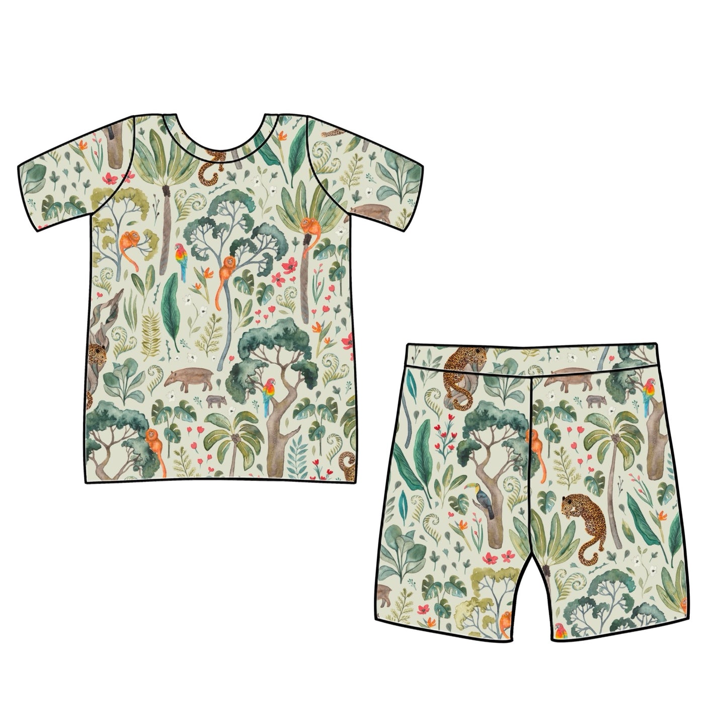 Rainforest Ribbed Short Set