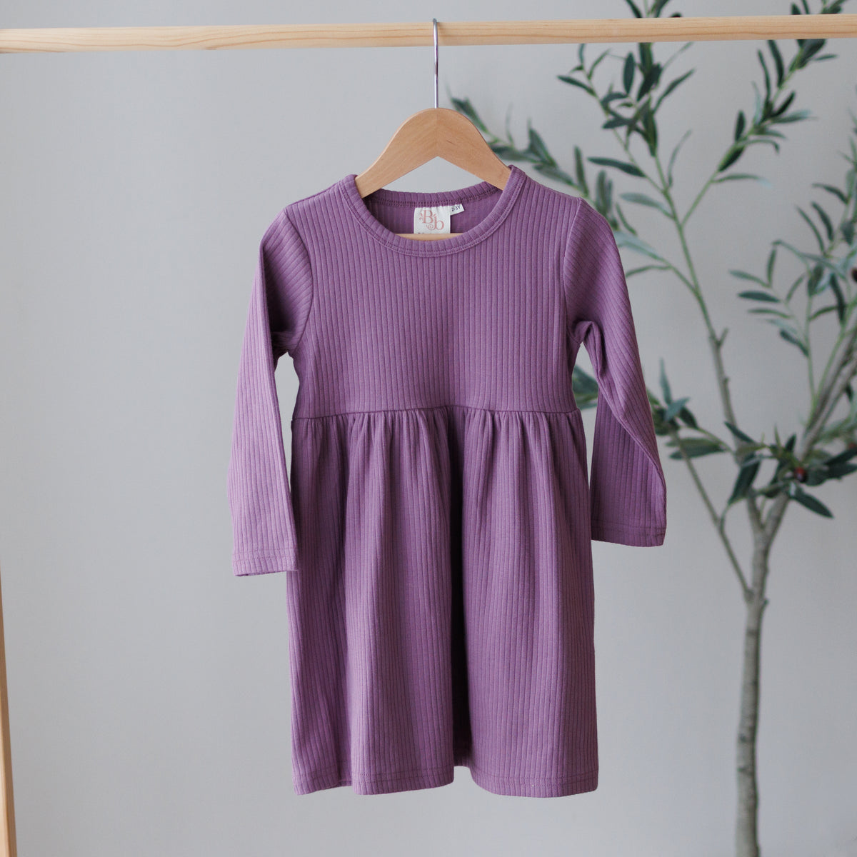 Orchid Long Sleeve Ribbed Dress
