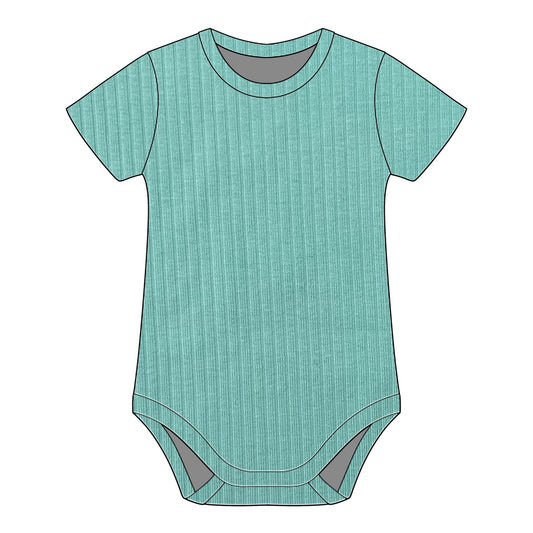 Sea Glass Short Sleeve Ribbed Bodysuit