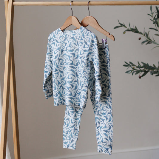 Humpback Whales Ribbed Pyjama Set