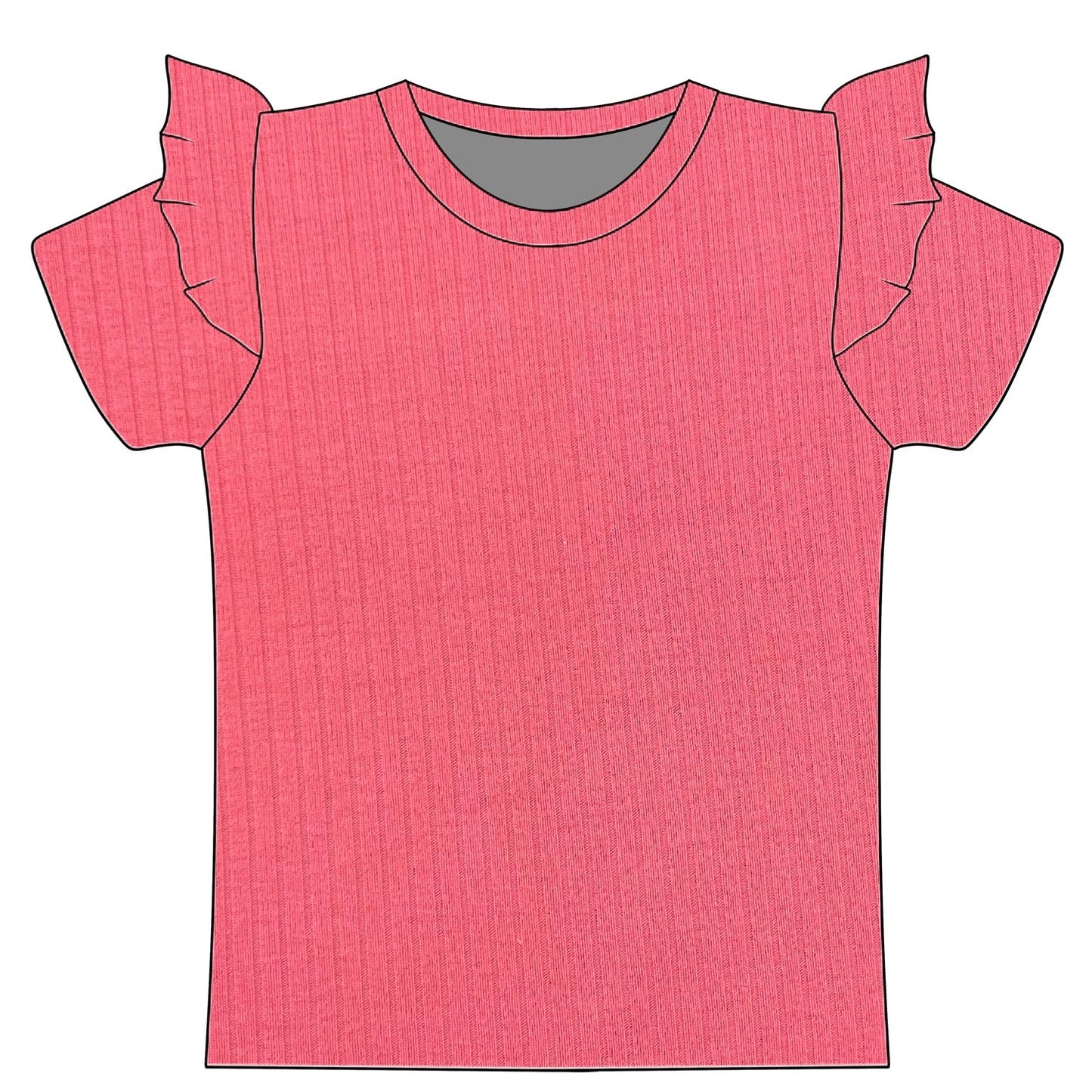 Flamingo Short Sleeve Frill Top