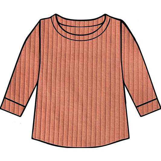 Clay Ribbed Top