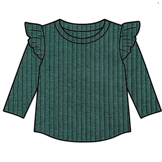 Dark Green Frill Top