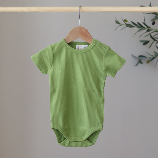 Leaf Short Sleeve Ribbed Bodysuit