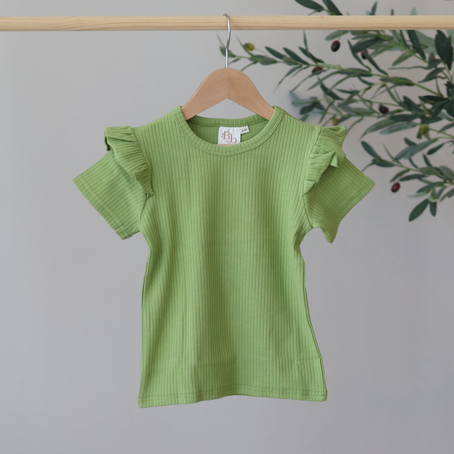Leaf Short Sleeve Frill Top
