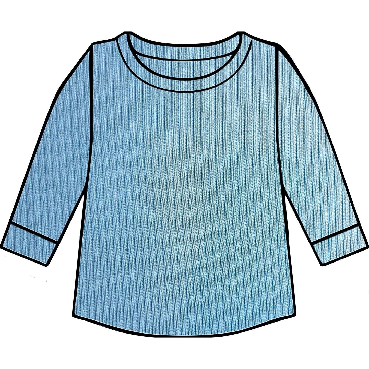 PREORDER Lagoon Ribbed Top