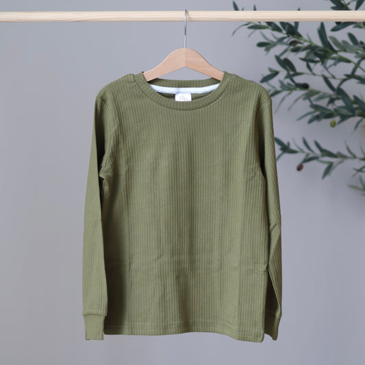 Forest Green Ribbed Top