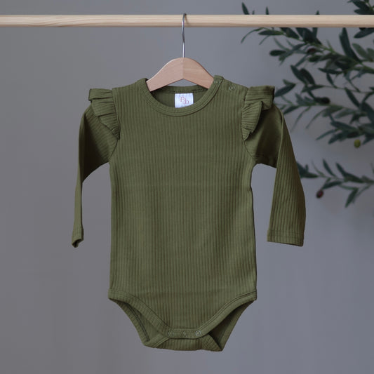 Forest Green Frill Bodysuit
