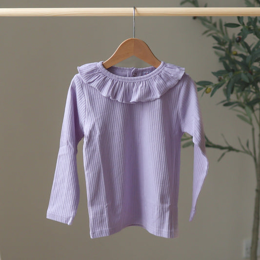 Lilac Ruffle Collar Top