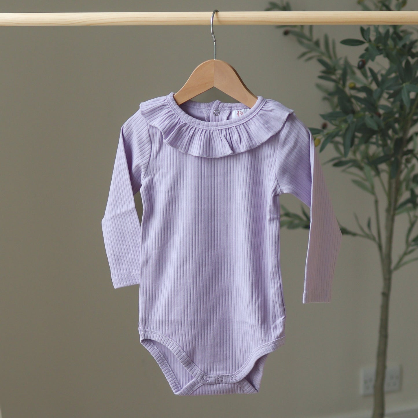 Lilac Ruffle Collar Bodysuit