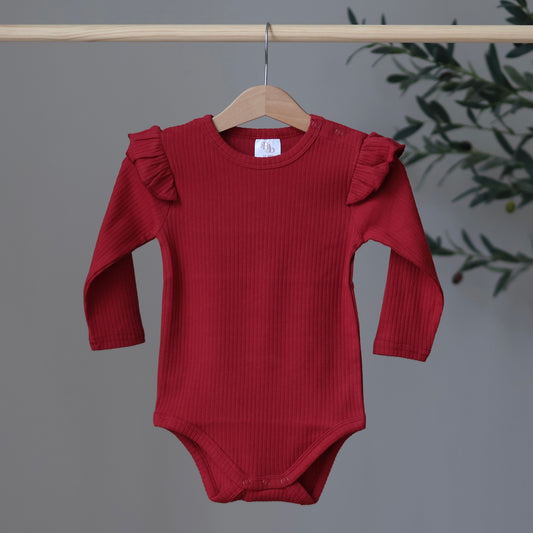 Cranberry Frill Bodysuit
