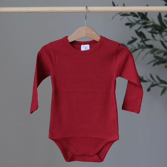 Cranberry Ribbed Bodysuit