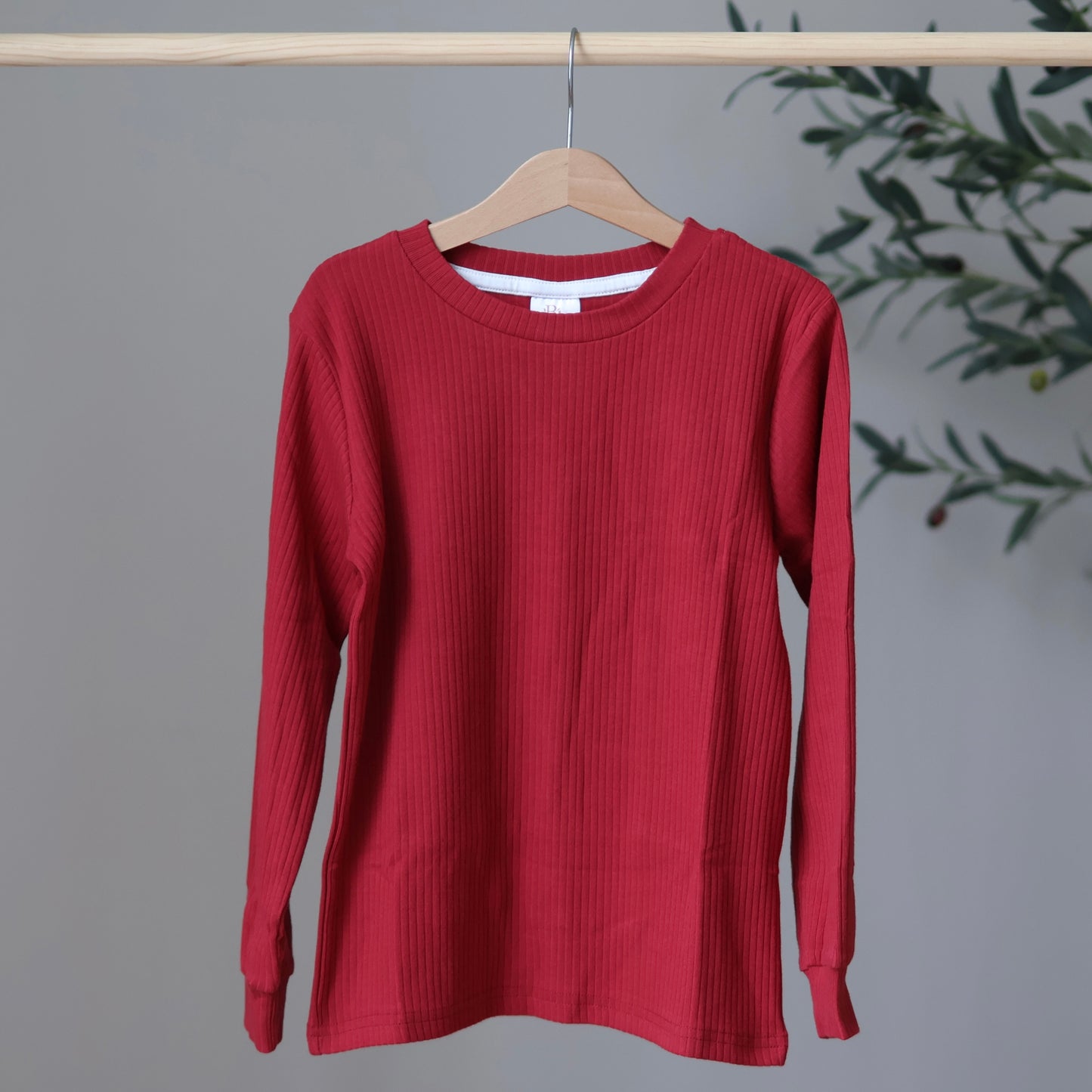 Cranberry Ribbed Top