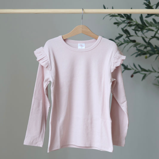 Vintage Pink Frill Top