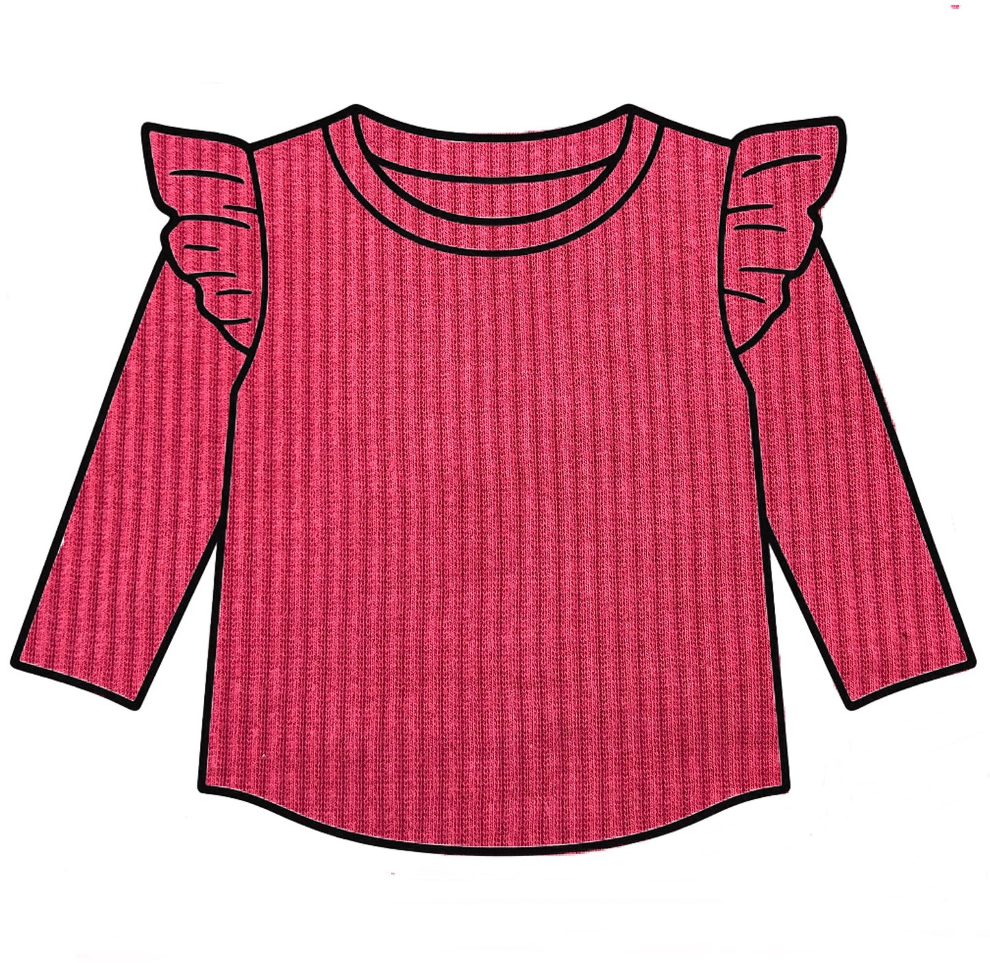 Cranberry Frill Top
