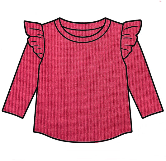 Cranberry Frill Top